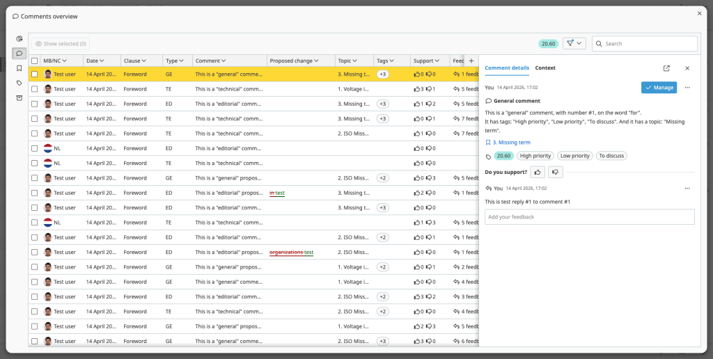 Comemnts dashboard in Fonto Review